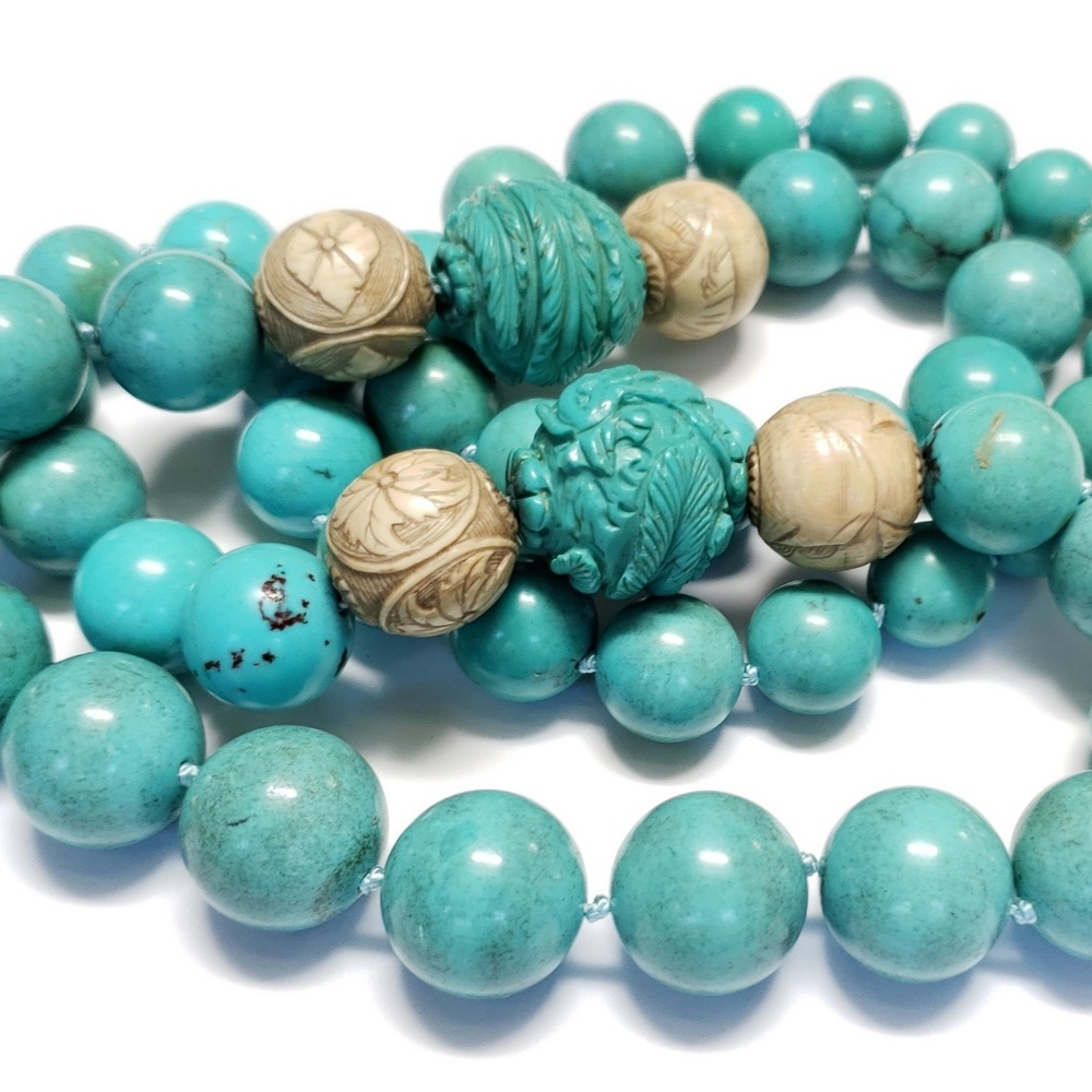 Old Turquoise Bead Necklace Phoenix & Villag